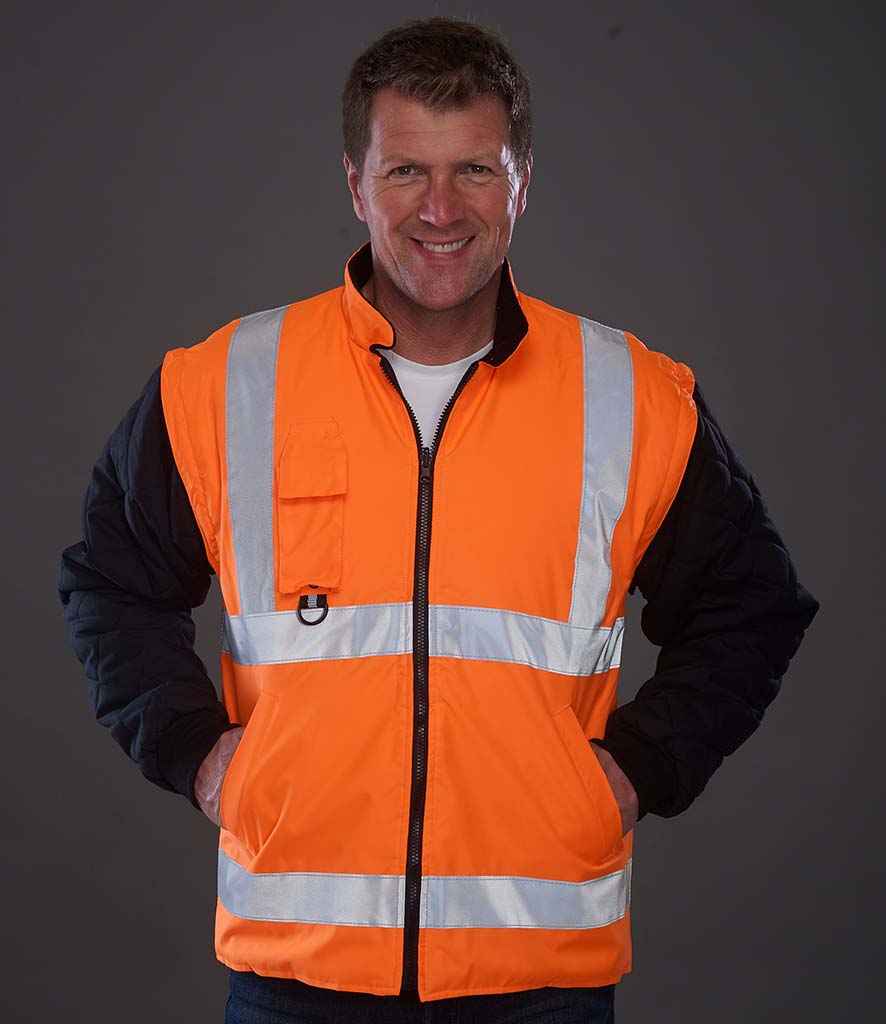 Yoko Hi-Vis Multi-Function 7-in-1 Jacket in by Yoko — Custom branded clothing by Print Press, featuring premium embroidery produced in our specialist print lab in the UK.
