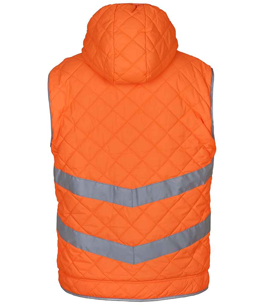 Yoko Hi-Vis Kensington Hooded Gilet in by Yoko — Custom branded clothing by Print Press, featuring premium embroidery produced in our specialist print lab in the UK.