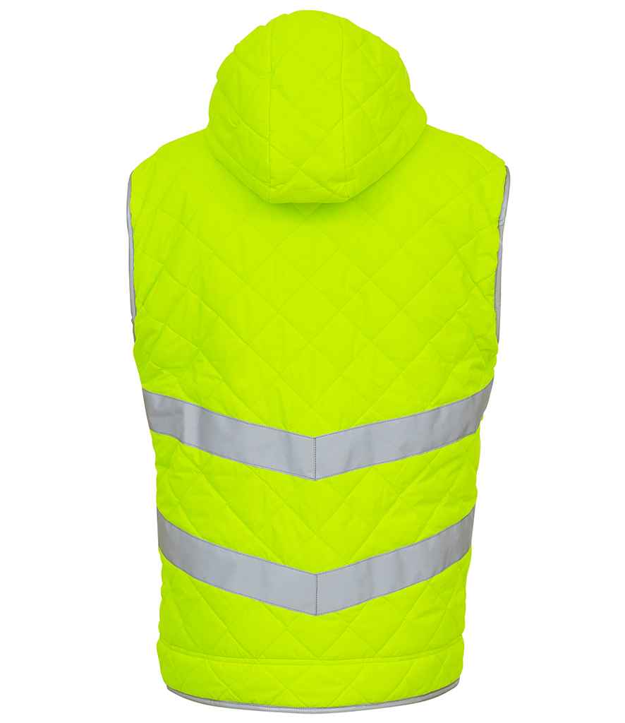 Yoko Hi-Vis Kensington Hooded Gilet in by Yoko — Custom branded clothing by Print Press, featuring premium embroidery produced in our specialist print lab in the UK.