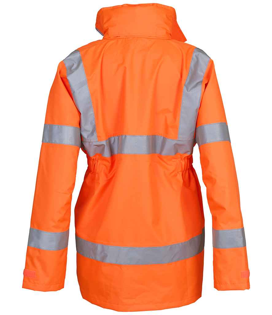 Yoko Ladies Hi-Vis Executive Jacket in by Yoko — Custom branded clothing by Print Press, featuring premium embroidery produced in our specialist print lab in the UK.