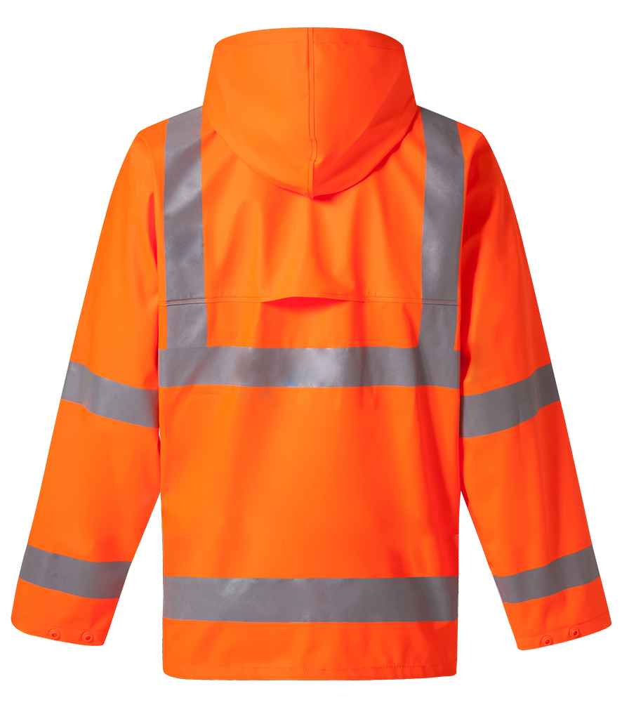 Yoko Hi-Vis Flex U-Dry Jacket in by Yoko — Custom branded clothing by Print Press, featuring premium embroidery produced in our specialist print lab in the UK.