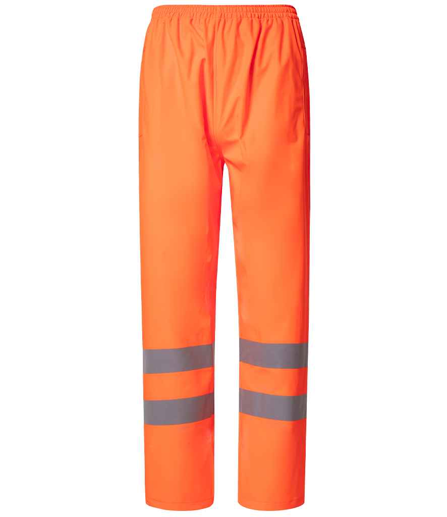 Yoko Hi-Vis Flex U-Dry Overtrousers in Orange by Yoko — Custom branded clothing by Print Press, featuring premium embroidery produced in our specialist print lab in the UK.