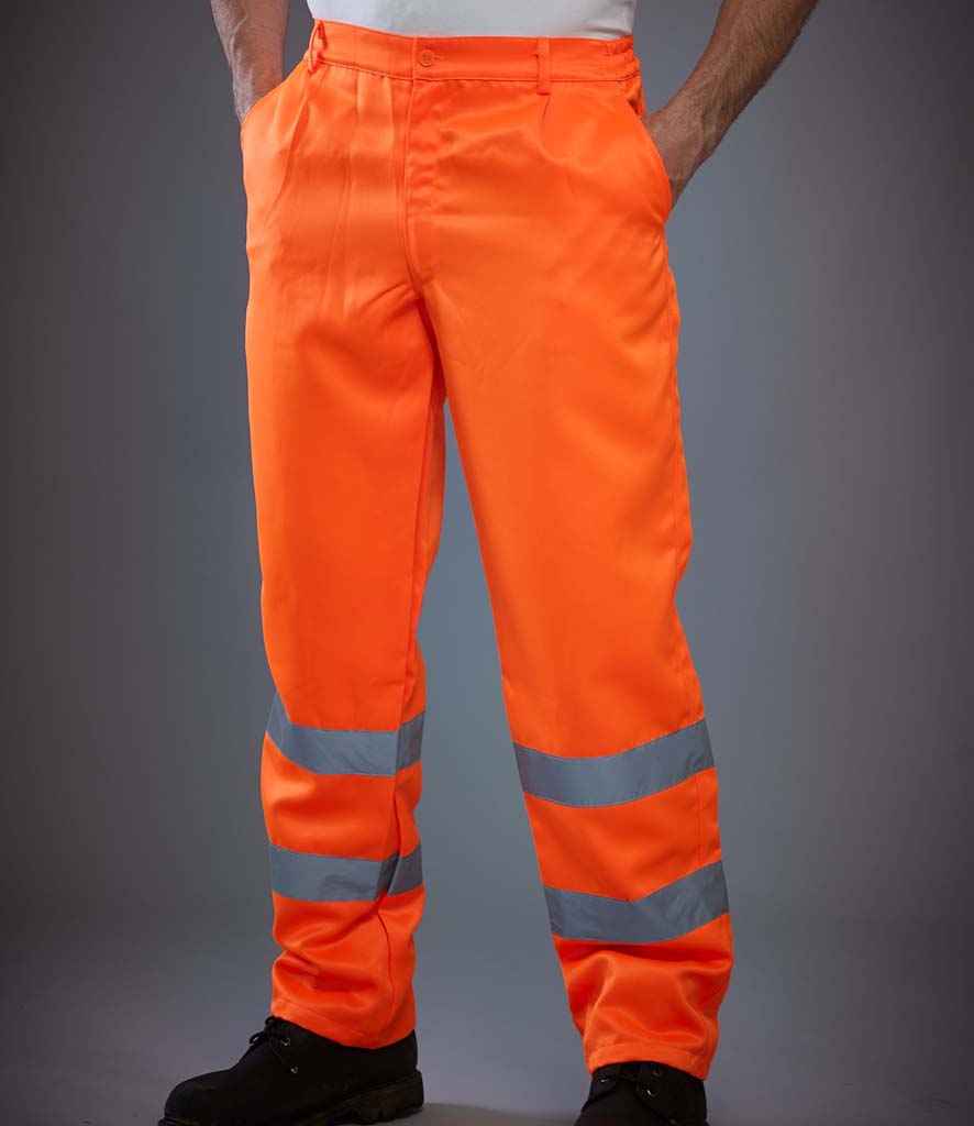 Yoko Hi-Vis Poly/Cotton Work Trousers in Orange by Yoko — Custom branded clothing by Print Press, featuring premium embroidery produced in our specialist print lab in the UK.