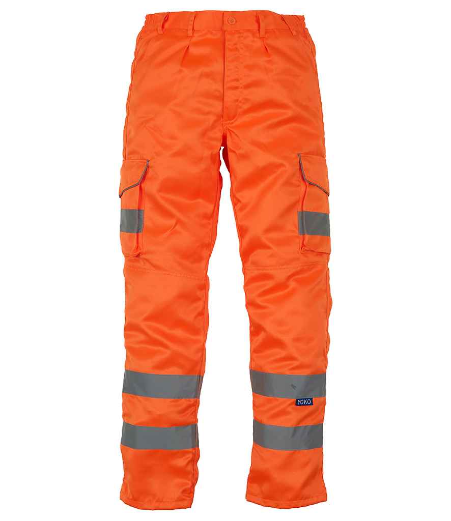 Yoko Hi-Vis Cargo Trousers with Knee Pad Pockets in by Yoko — Custom branded clothing by Print Press, featuring premium embroidery produced in our specialist print lab in the UK.