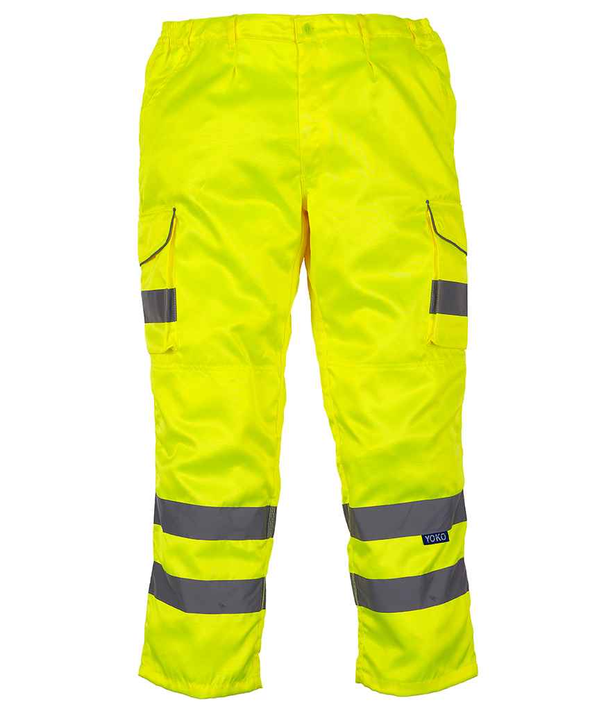 Yoko Hi-Vis Cargo Trousers with Knee Pad Pockets in by Yoko — Custom branded clothing by Print Press, featuring premium embroidery produced in our specialist print lab in the UK.