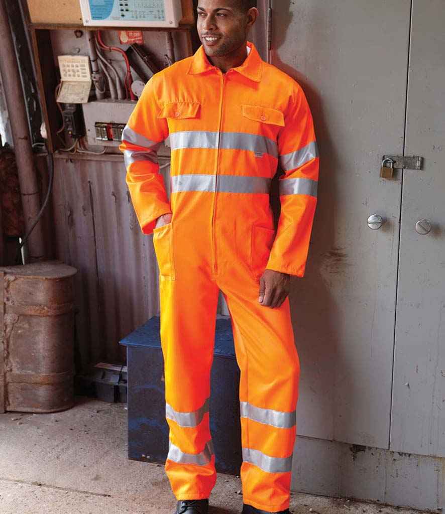 Yoko Hi-Vis Poly/Cotton Coverall in Orange by Yoko — Custom branded clothing by Print Press, featuring premium embroidery produced in our specialist print lab in the UK.