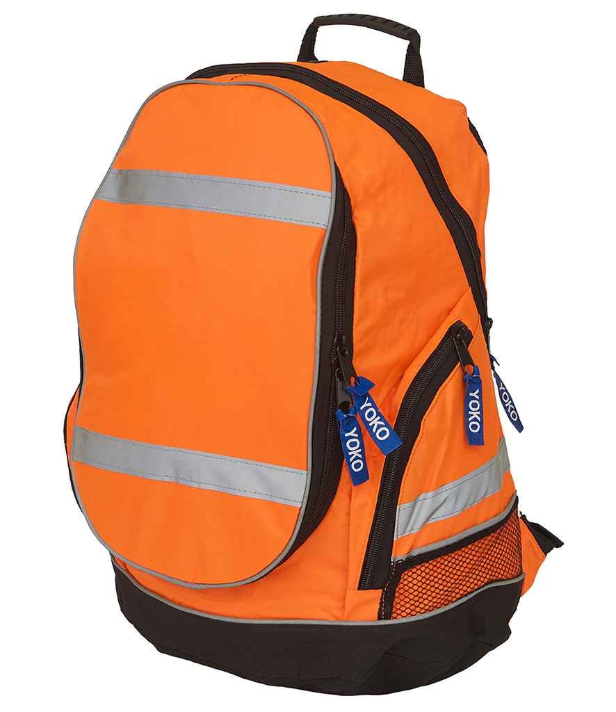 Yoko Hi-Vis London Rucksack in ONE Orange by Yoko — Custom branded clothing by Print Press, featuring premium embroidery produced in our specialist print lab in the UK.