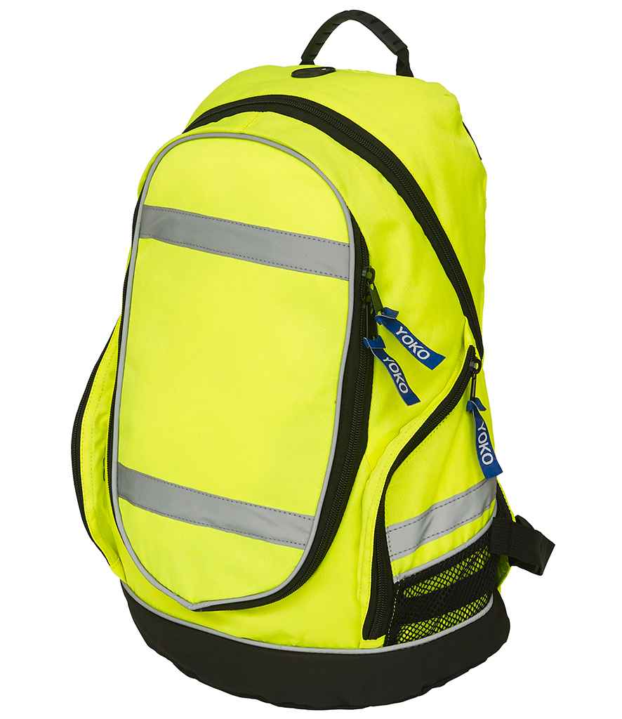 Yoko Hi-Vis London Rucksack in ONE Yellow by Yoko — Custom branded clothing by Print Press, featuring premium embroidery produced in our specialist print lab in the UK.