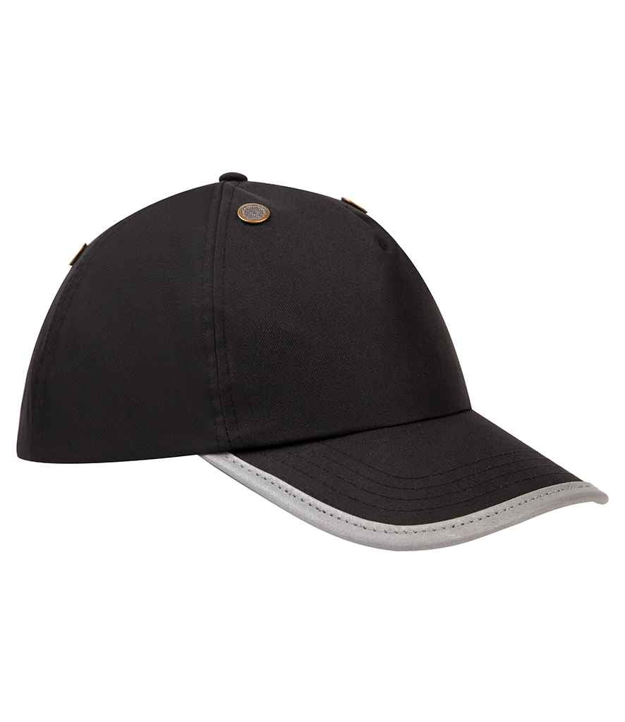 Yoko Hi-Vis Safety Bump Cap in ONE Black by Yoko — Custom branded clothing by Print Press, featuring premium embroidery produced in our specialist print lab in the UK.
