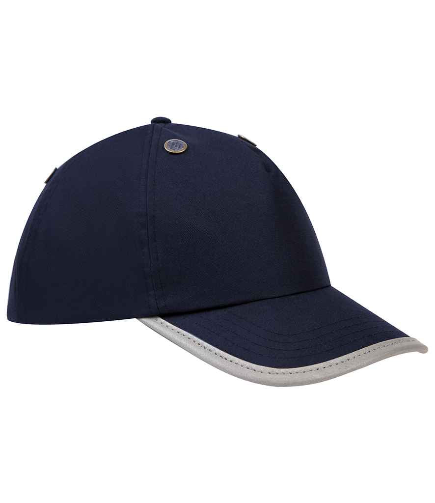 Yoko Hi-Vis Safety Bump Cap in ONE Navy by Yoko — Custom branded clothing by Print Press, featuring premium embroidery produced in our specialist print lab in the UK.